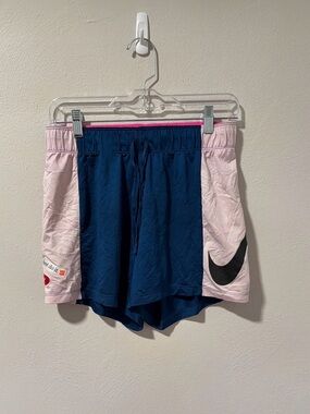 Nike Navy & Light Pink Running Shorts with Black Swoosh